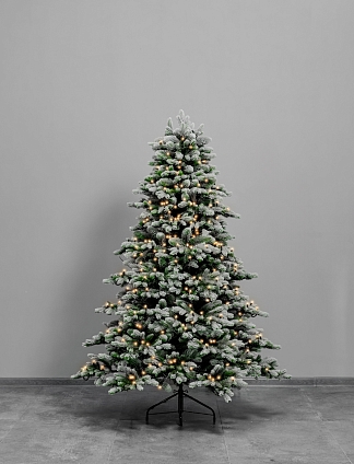 Ель Премиум (иней, встроенные лампочки)